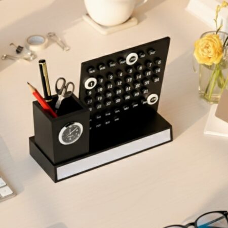 Desktop Perpetual Calendar & Pen Holder Organizer