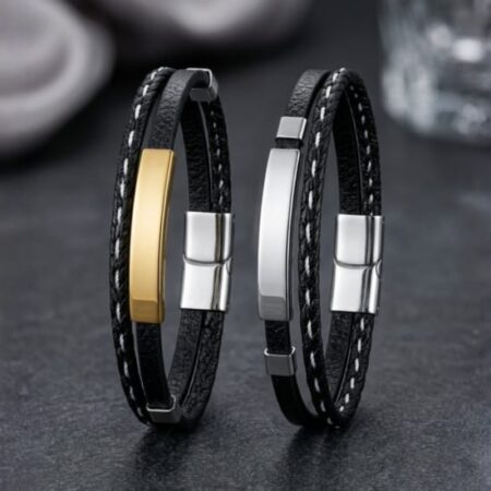 Double Style Personalized Leather Bracelet
