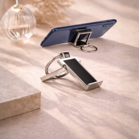 Mobile Stand Metal Keychain