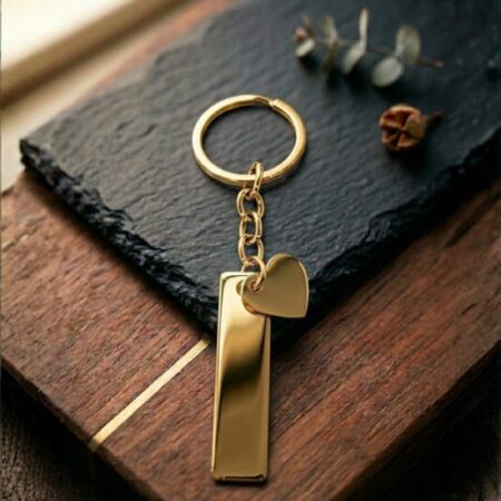 Personalized Heart Charm Metal Keychain
